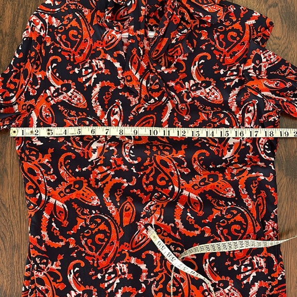 SANDWICH blue and orange print blouse, sz 38 - Picture 8 of 8